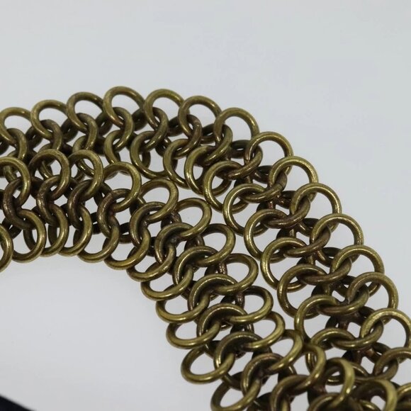 PRADA Chain Hand Bag Suede Navy Gold Auth yk17929 - Picture 9 of 16